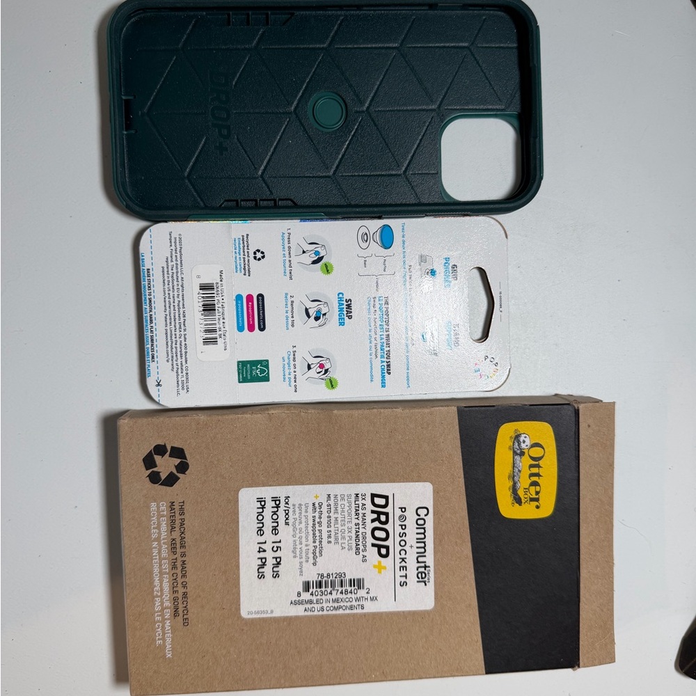 OtterBox Commuter Series Case for iPhone 14 plus iPhone 16 Plus - Green drop+